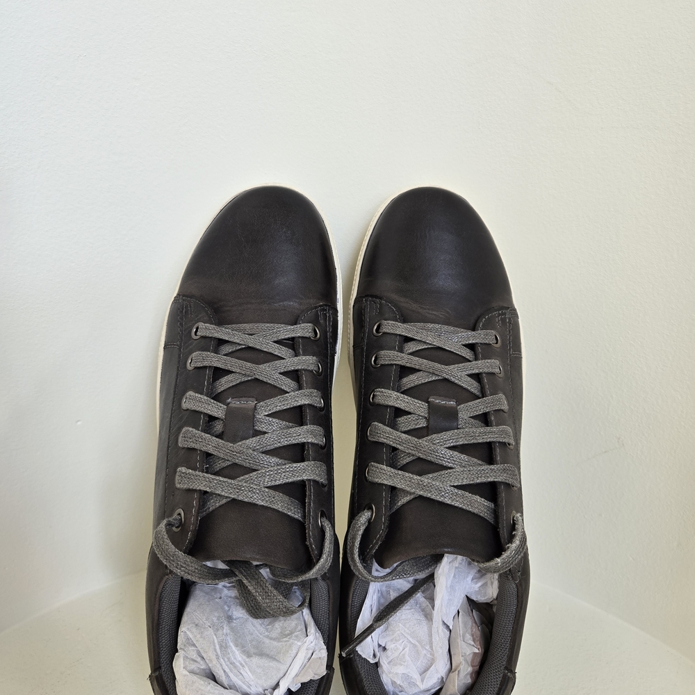 New In Box-Jousens Men's GREY Leather Sneakers, SIZE 10 - Picture 6 of 13